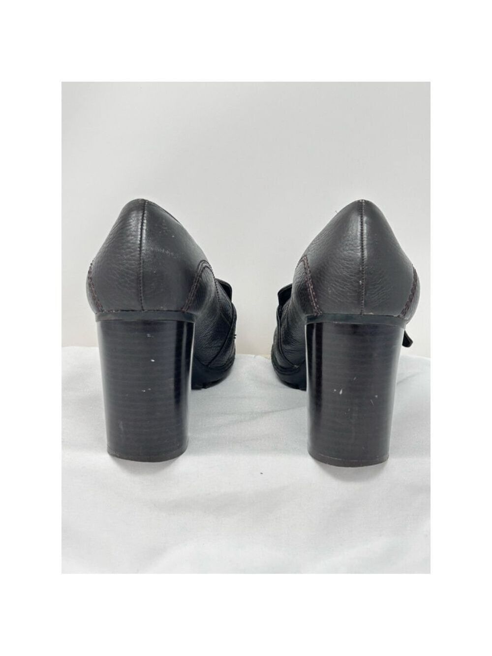 Tommy Girl Brown Leather Buckle Heels Size 9.5 - Picture 5 of 8